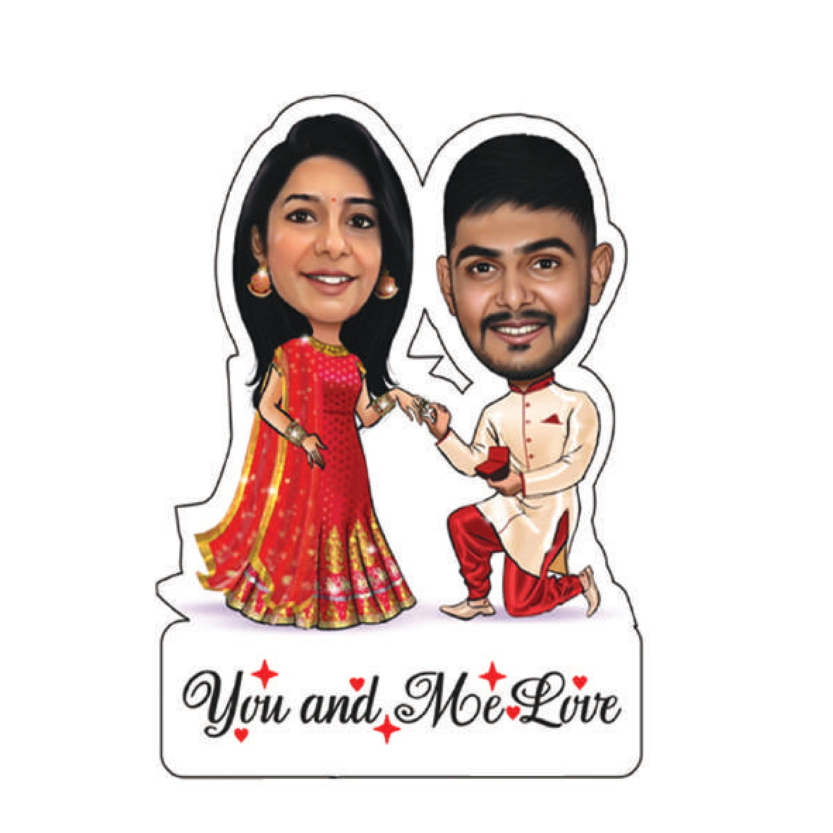 Photo Printed Caricature for mom and dad | Caricature Gifts Personalised  for mom and mom |